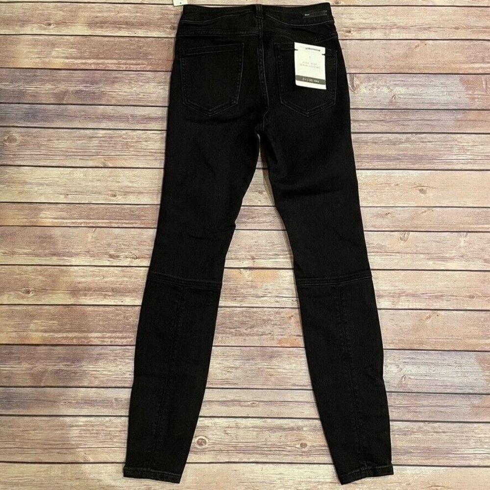 NWT Pilcro High Rise Denim Legging Jeans Ankle Zipper Moto Anthro - Picture 5 of 14